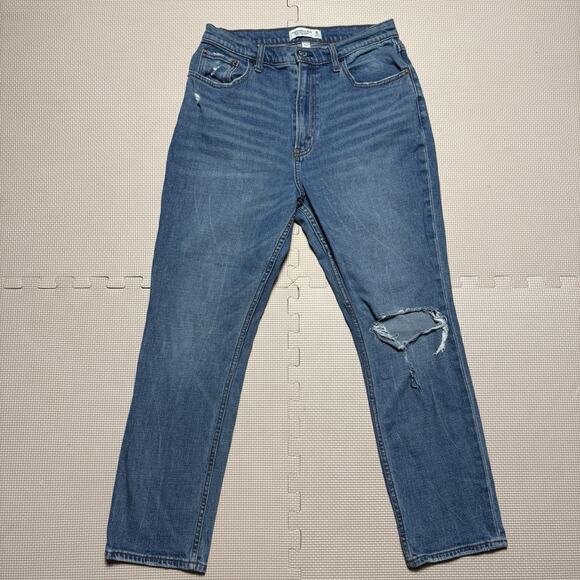 Abercrombie & Fitch Curve Love 90's Slim Straight Ultra High Rise Jeans 30 / 10S - Picture 1 of 13